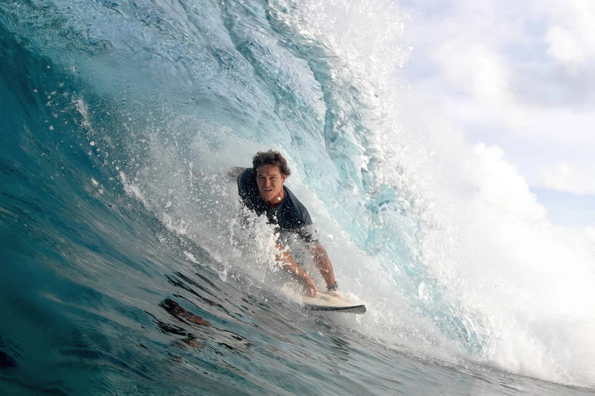Surfer riding wave action sport adventure ocean